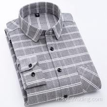 Camicia da uomo in flanella 100% cotone